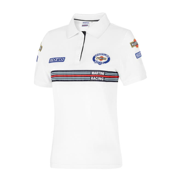 Polo Replica Patches Martini Racing Mulher