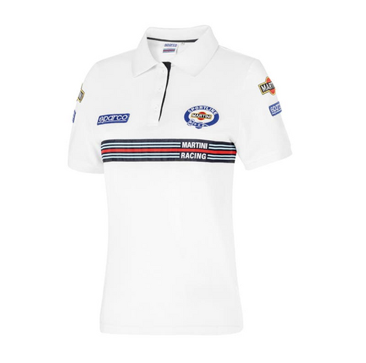 Polo Replica Patches Martini Racing Mulher